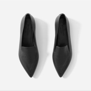 Everlane The Boss Leather Pointed Flats Black 7.5